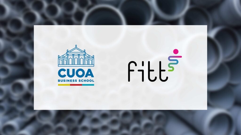 Loghi di CUOA Business School e Fitt spa per l'evento Alumni Company Visit dedicato alla sostenibilità come leva competitiva