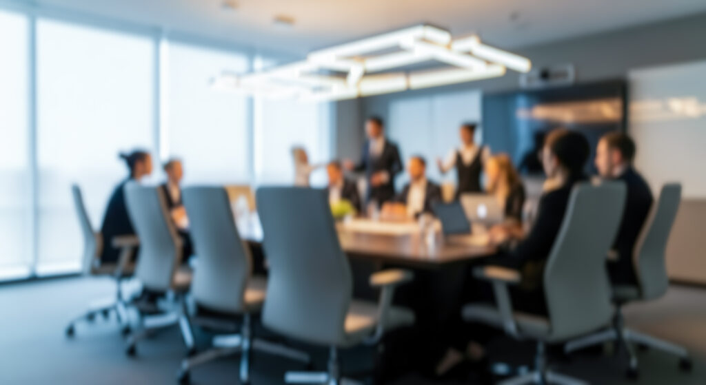 Riunione di consiglio di amministrazione dedicata al confronto e alle decisioni strategiche aziendali